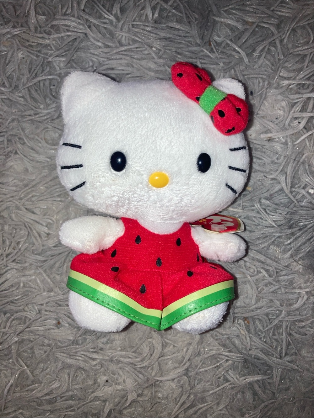 Hello Kitty TY Plush in White, Red & Green Watermelon Outfit